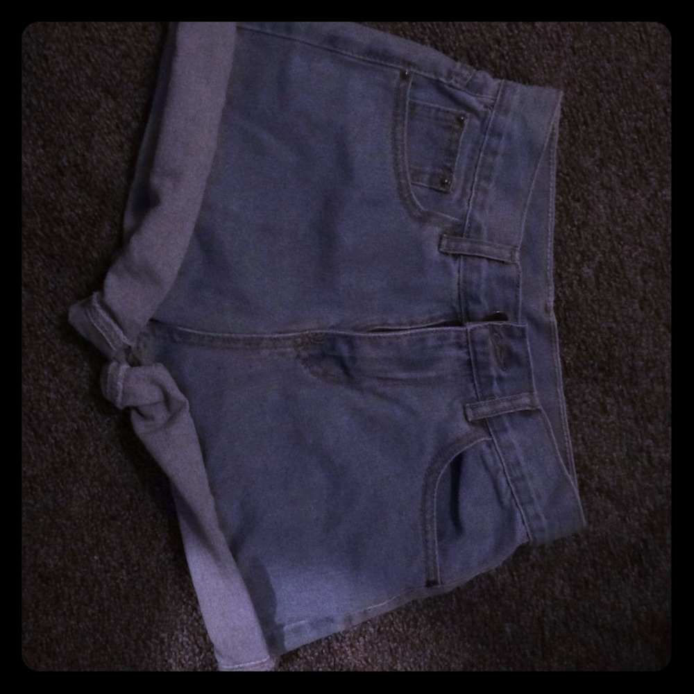 Light wash jean shorts